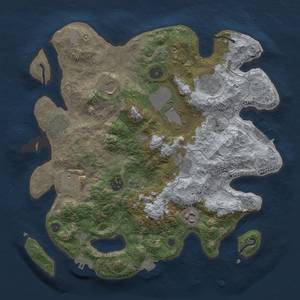 Thumbnail Rust Map: Procedural Map, Size: 3500, Seed: 435847550, 17 Monuments