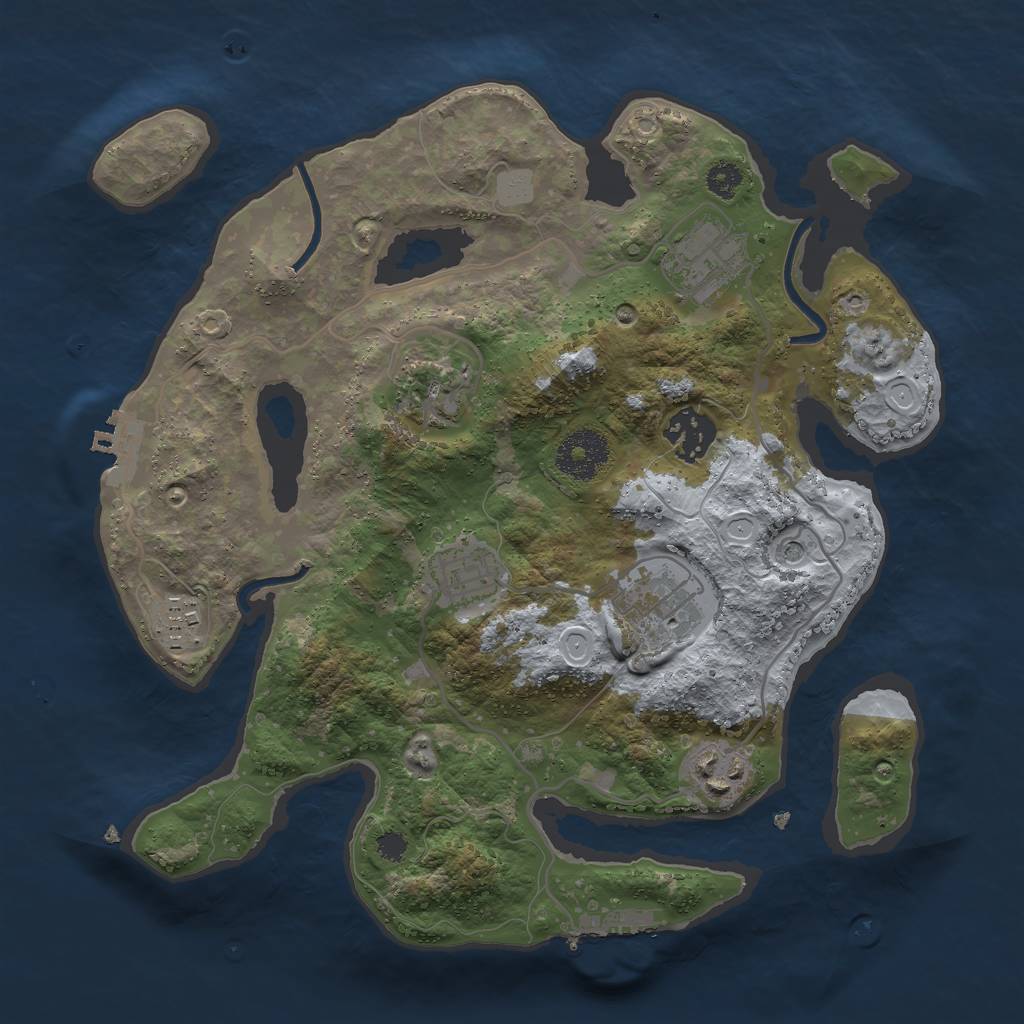 Rust Map: Procedural Map, Size: 3000, Seed: 2426463, 13 Monuments