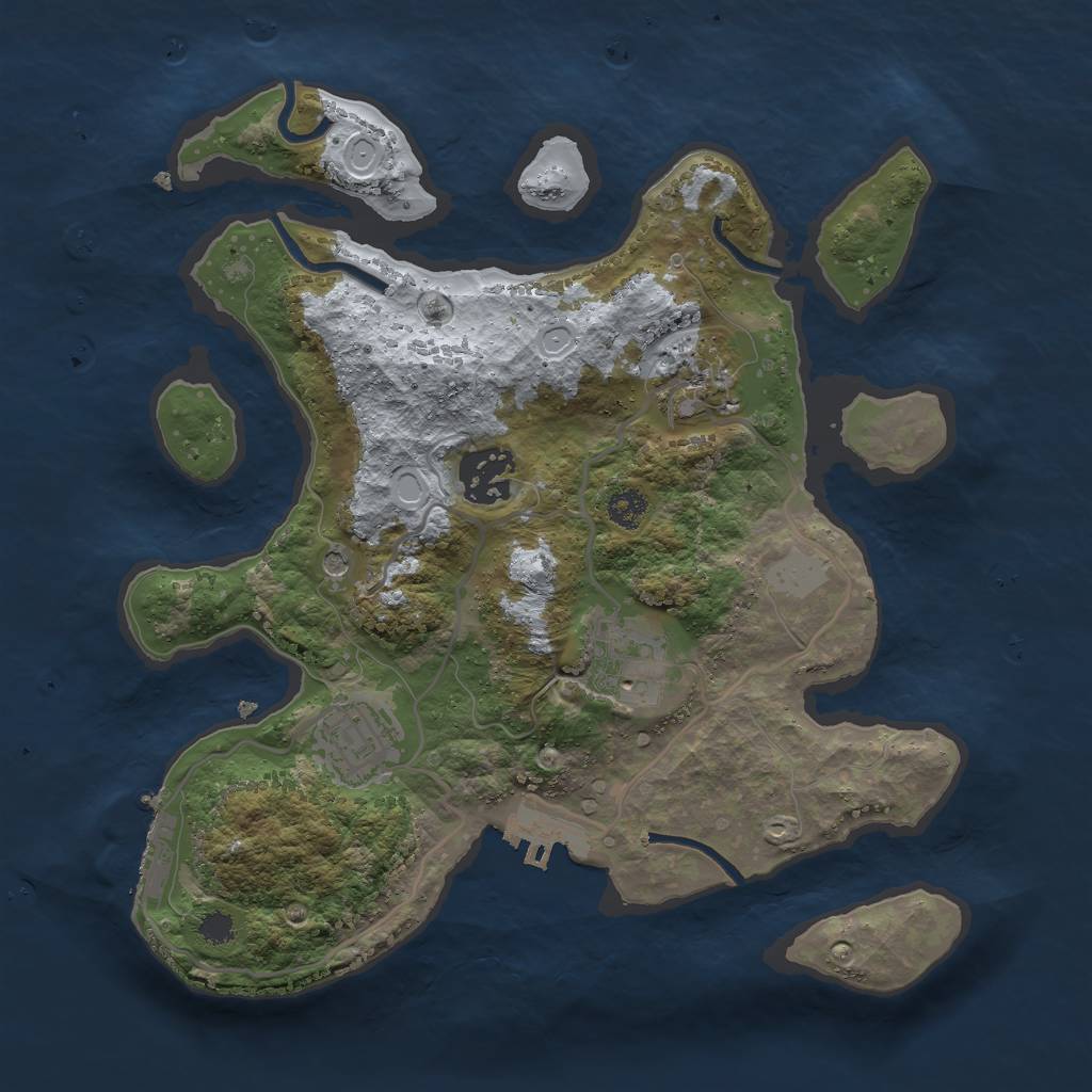 Rust Map: Procedural Map, Size: 2800, Seed: 1421, 10 Monuments