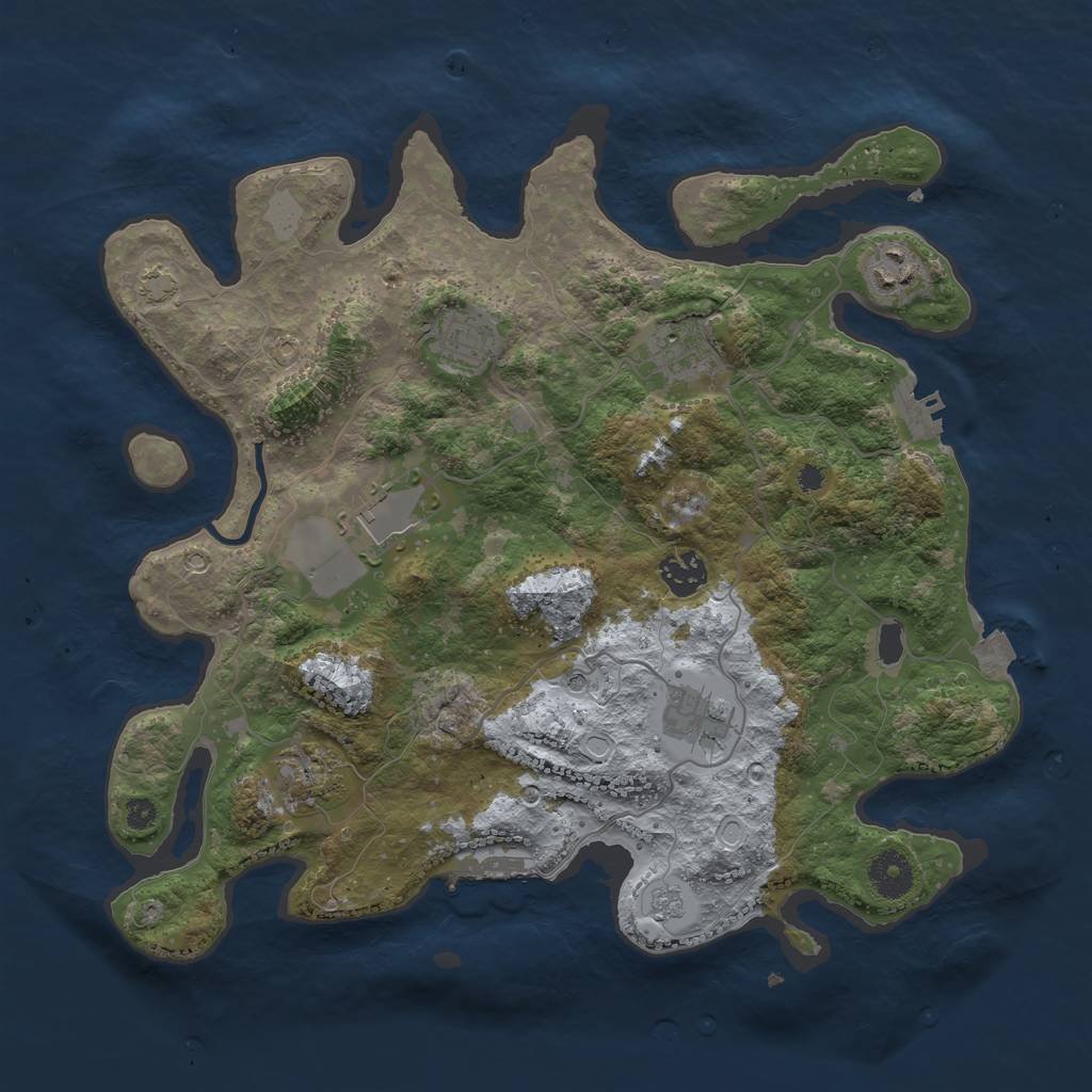 Rust Map: Procedural Map, Size: 3600, Seed: 1753421531, 15 Monuments