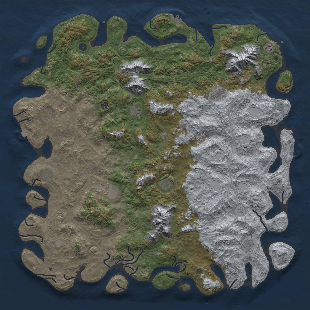 Rust Map: Procedural Map, Size: 6000, Seed: 1315087092, 19 Monuments