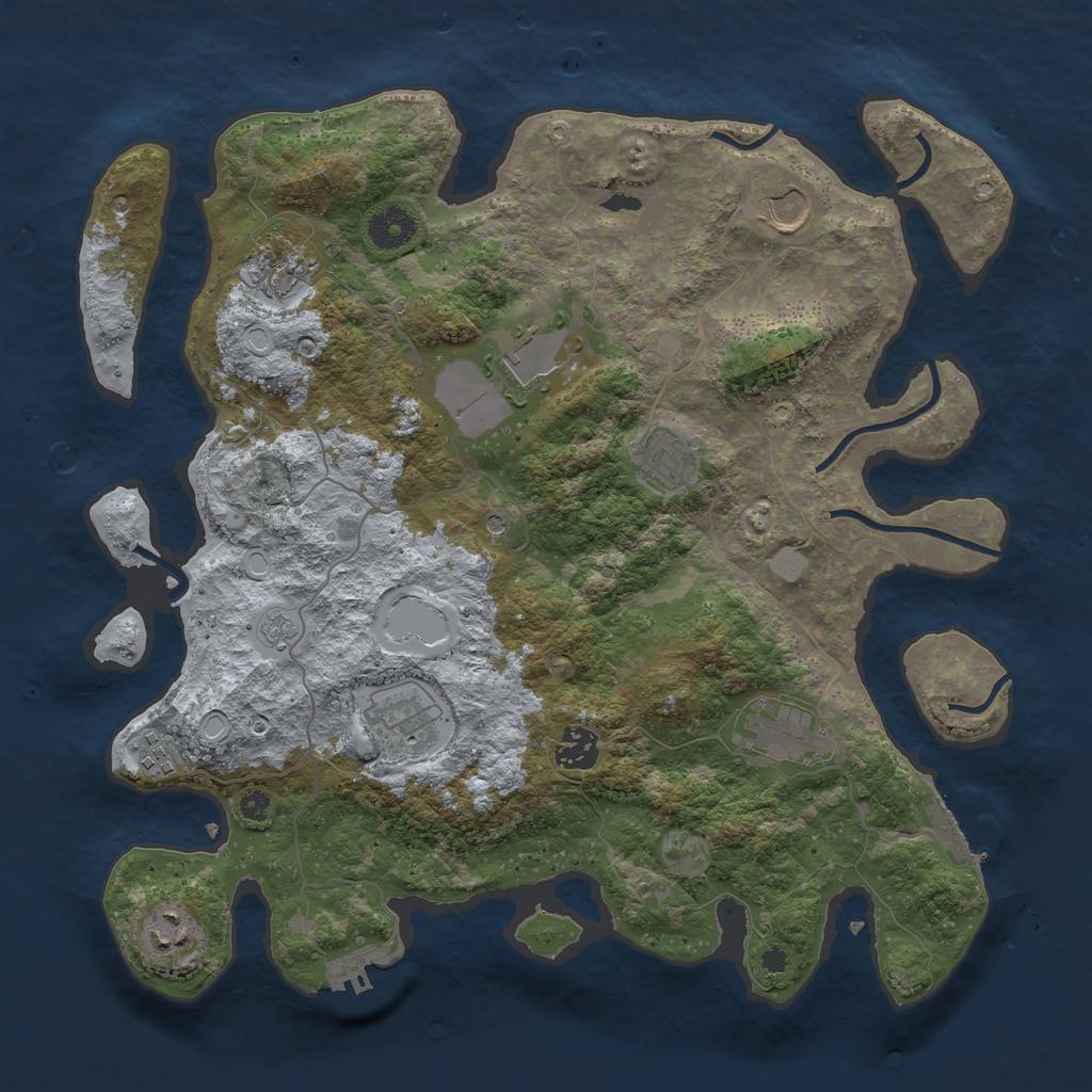 Rust Map: Procedural Map, Size: 3700, Seed: 1309272669, 16 Monuments