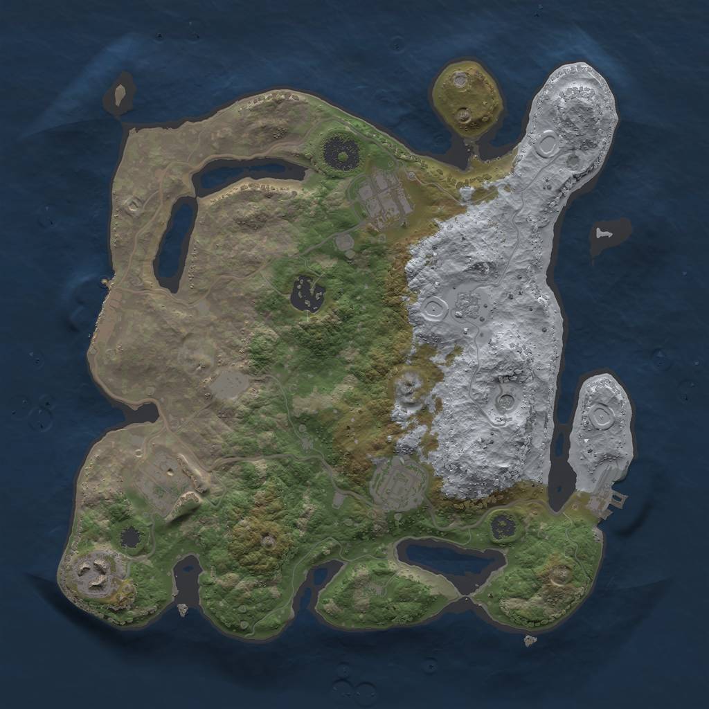 Rust Map: Procedural Map, Size: 3000, Seed: 1990170605, 12 Monuments