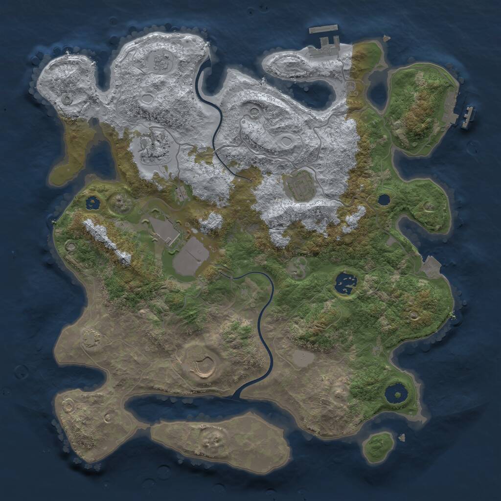 Rust Map: Procedural Map, Size: 3507, Seed: 709784772, 11 Monuments