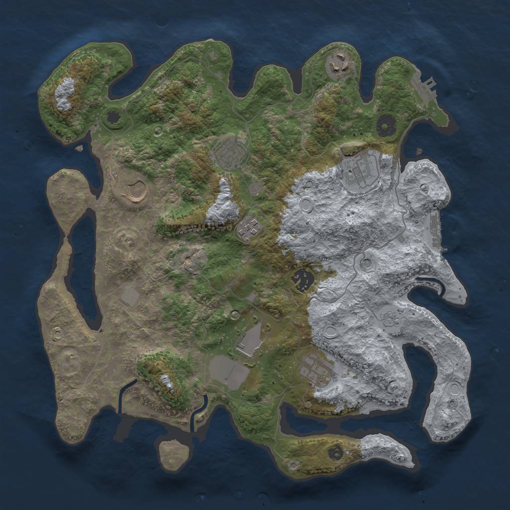 Rust Map: Procedural Map, Size: 3500, Seed: 29087, 15 Monuments