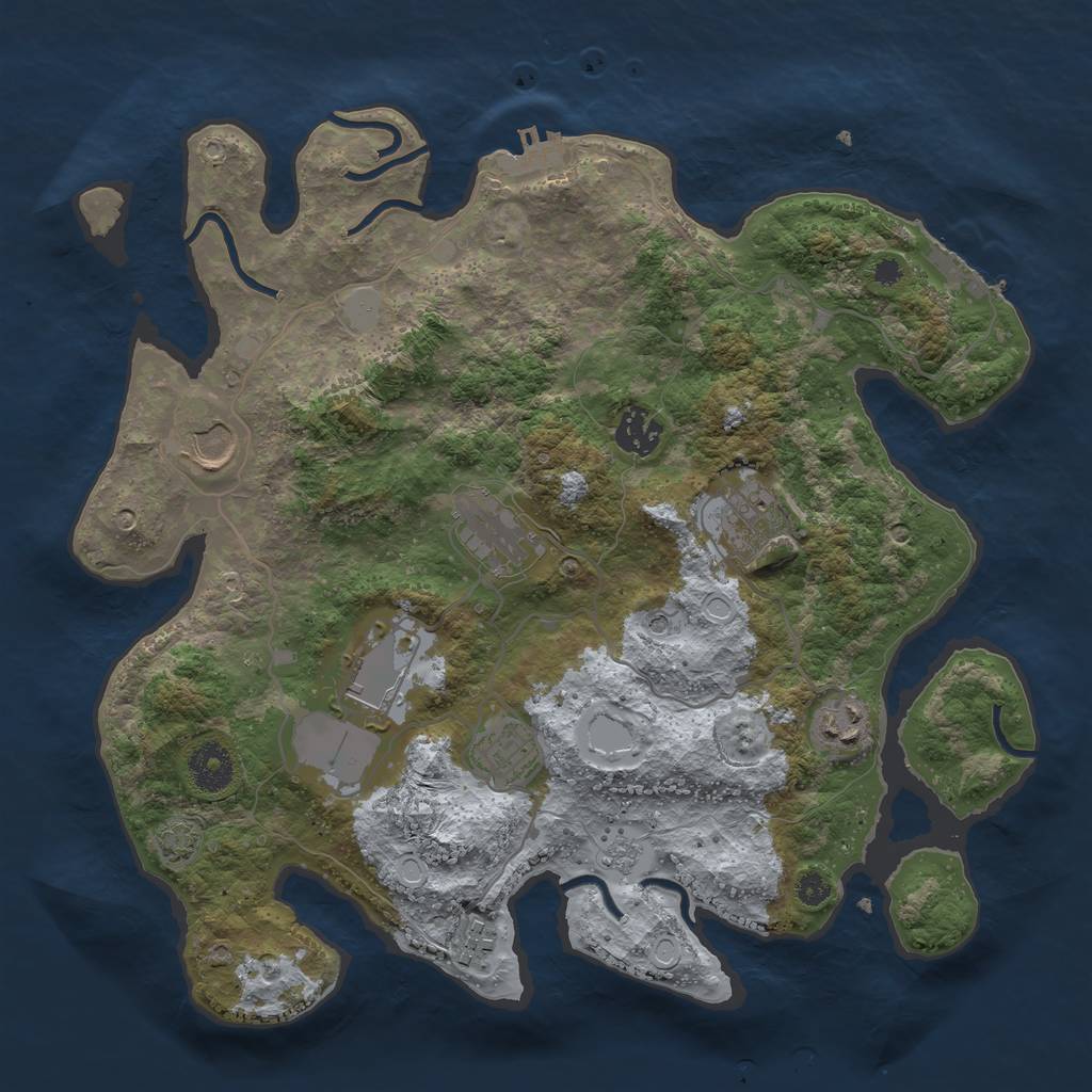 Rust Map: Procedural Map, Size: 3500, Seed: 1962022679, 16 Monuments