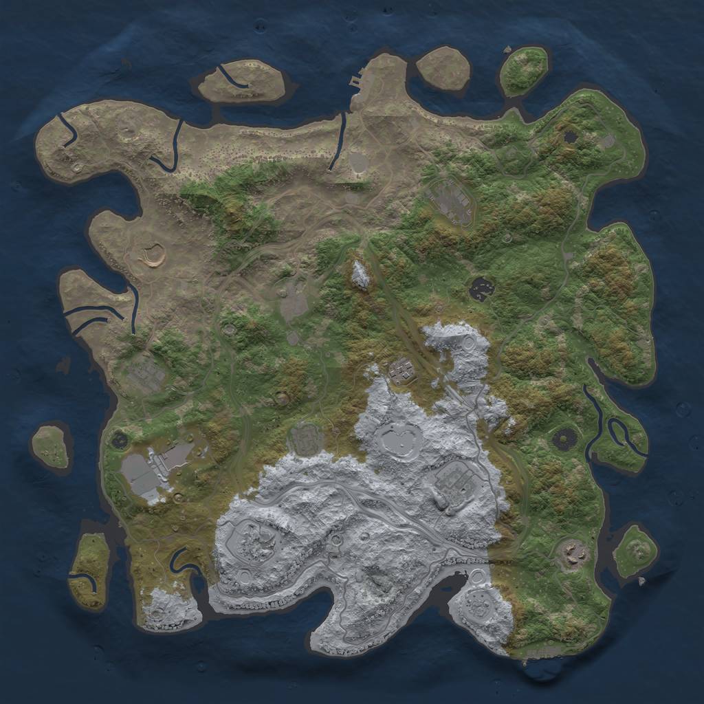 Rust Map: Procedural Map, Size: 4500, Seed: 250627956, 18 Monuments