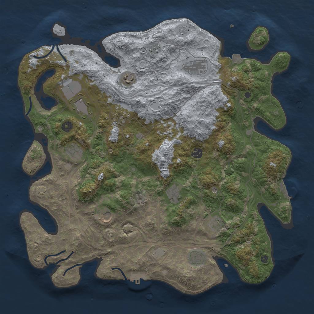 Rust Map: Procedural Map, Size: 4250, Seed: 1021028145, 19 Monuments