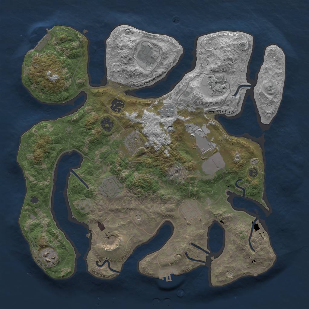 Rust Map: Procedural Map, Size: 3500, Seed: 22145, 18 Monuments