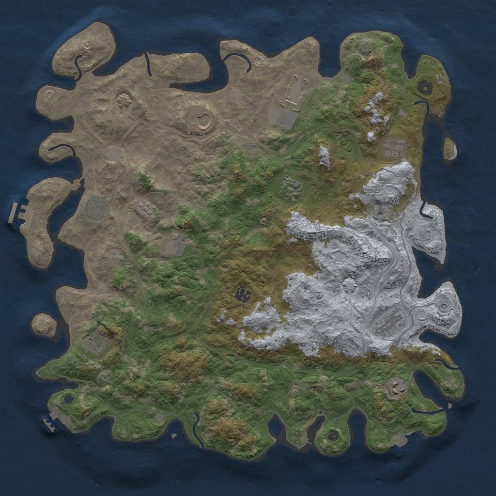 Rust Map: Procedural Map, Size: 4747, Seed: 474747470, 19 Monuments