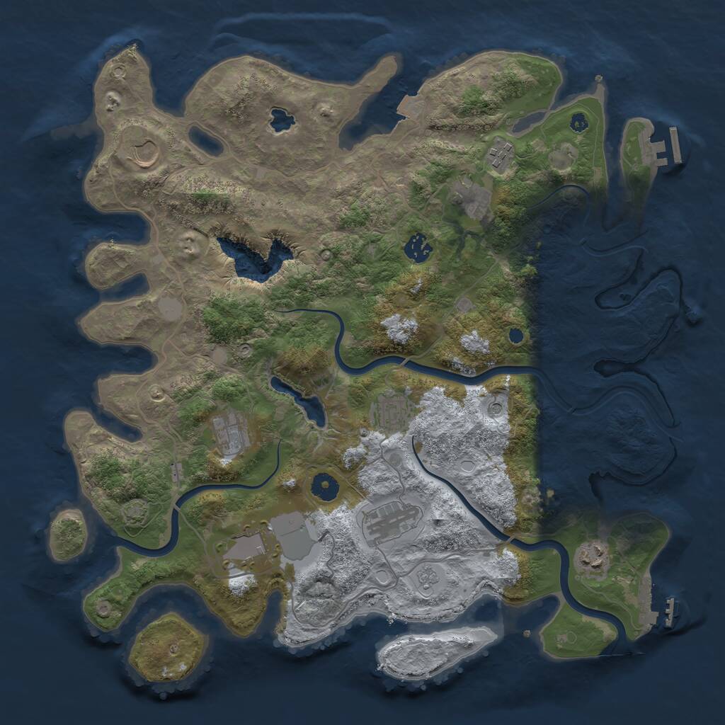 Rust Map: Procedural Map, Size: 4000, Seed: 6938, 15 Monuments