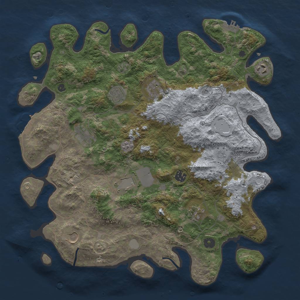Rust Map: Procedural Map, Size: 4000, Seed: 561586638, 16 Monuments