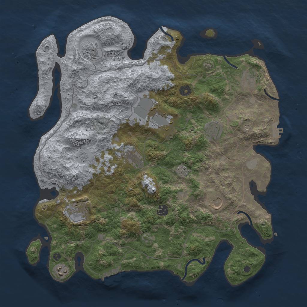 Rust Map: Procedural Map, Size: 4000, Seed: 12151, 17 Monuments