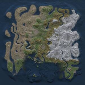 Thumbnail Rust Map: Procedural Map, Size: 4500, Seed: 56789, 17 Monuments