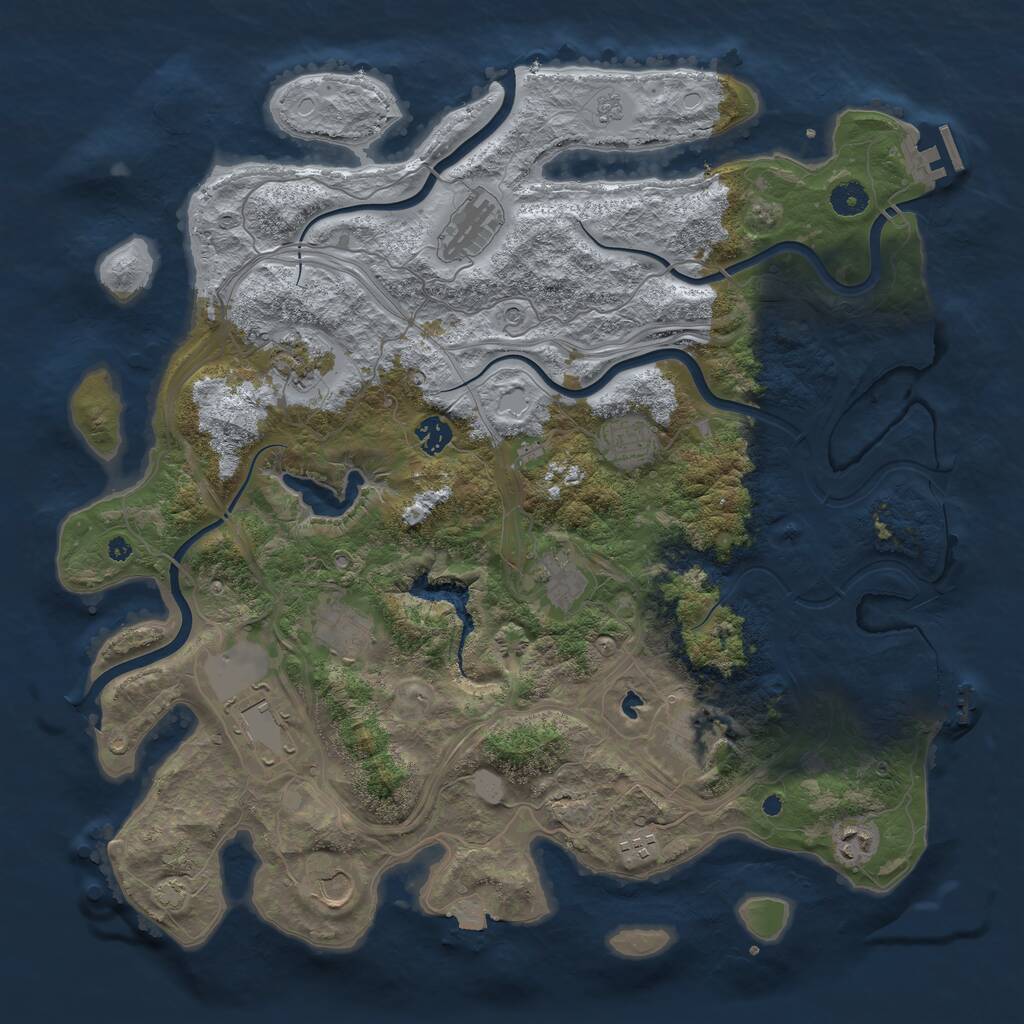 Rust Map: Procedural Map, Size: 4300, Seed: 12491, 17 Monuments