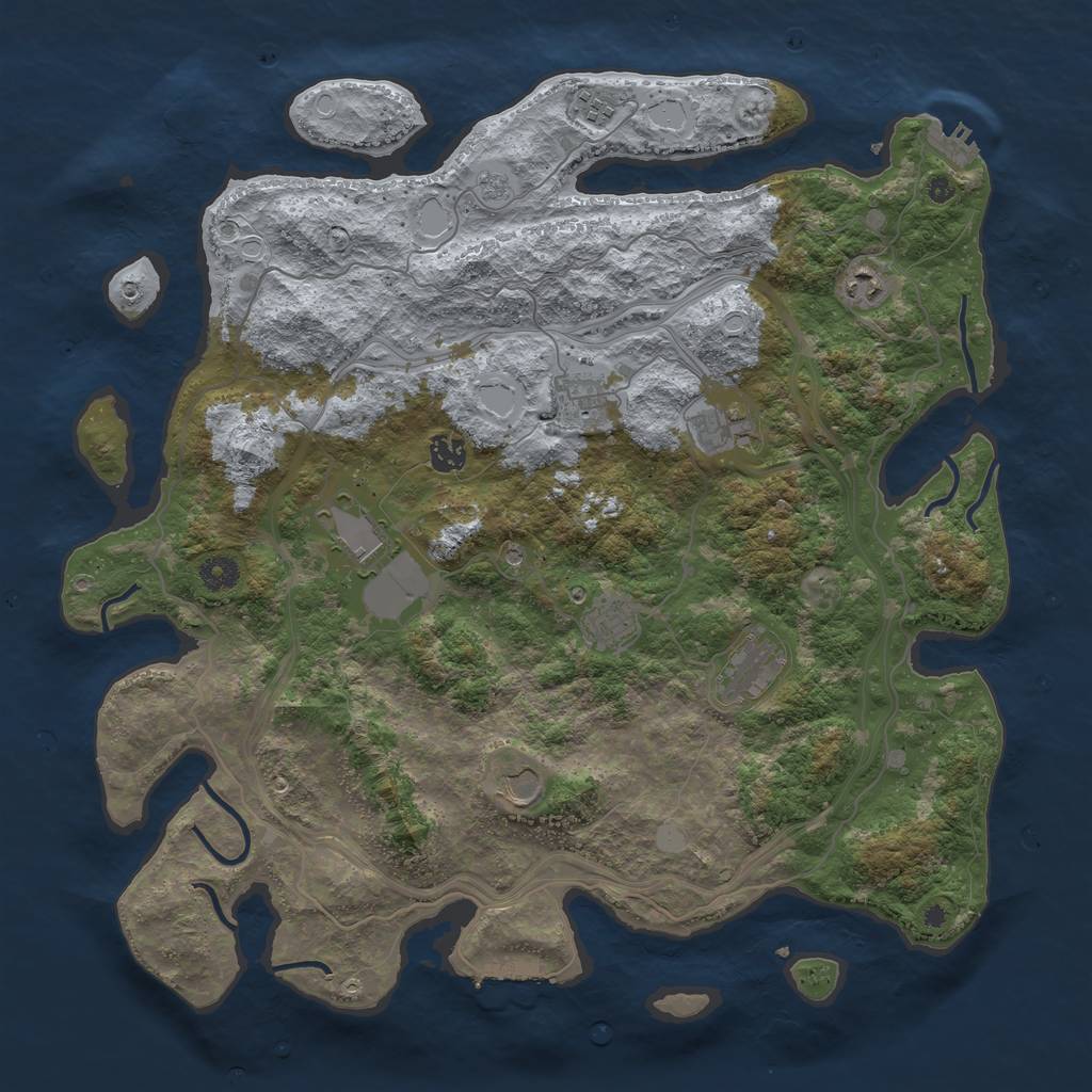 Rust Map: Procedural Map, Size: 4300, Seed: 12491, 16 Monuments