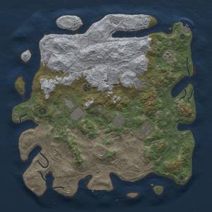 Thumbnail Rust Map: Procedural Map, Size: 4300, Seed: 12491, 16 Monuments