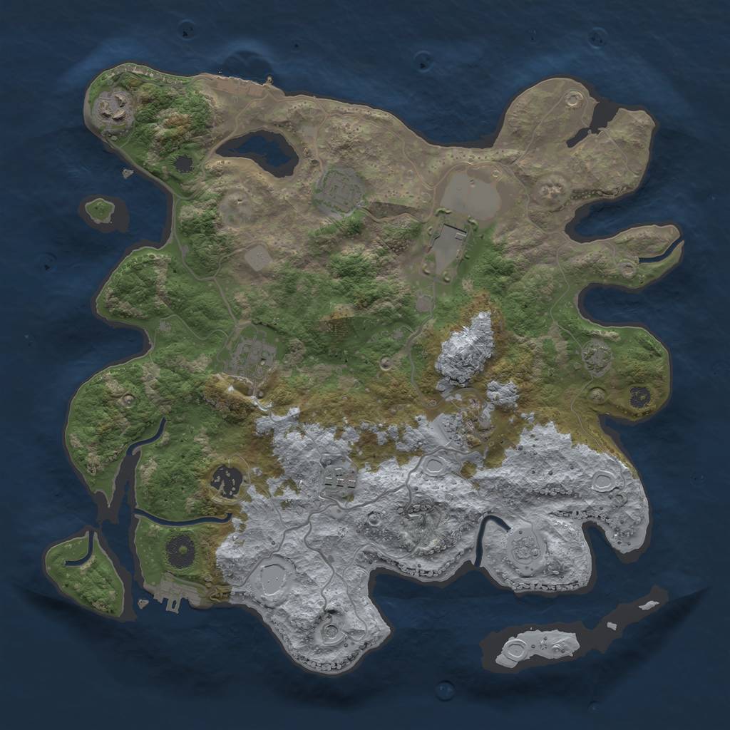 Rust Map: Procedural Map, Size: 3500, Seed: 9811354, 15 Monuments