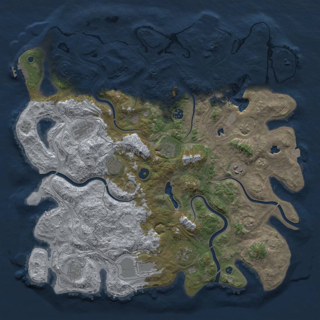 Rust Map: Procedural Map, Size: 4500, Seed: 12358, 15 Monuments