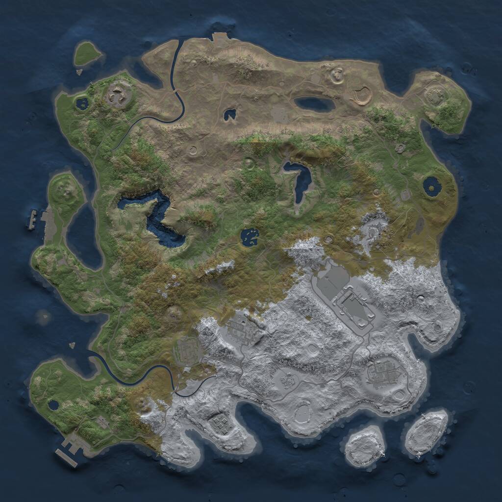 Rust Map: Procedural Map, Size: 4000, Seed: 933850418, 15 Monuments