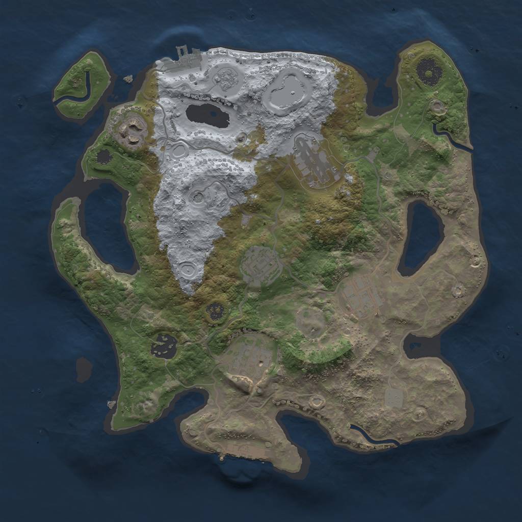 Rust Map: Procedural Map, Size: 3000, Seed: 1813629517, 13 Monuments