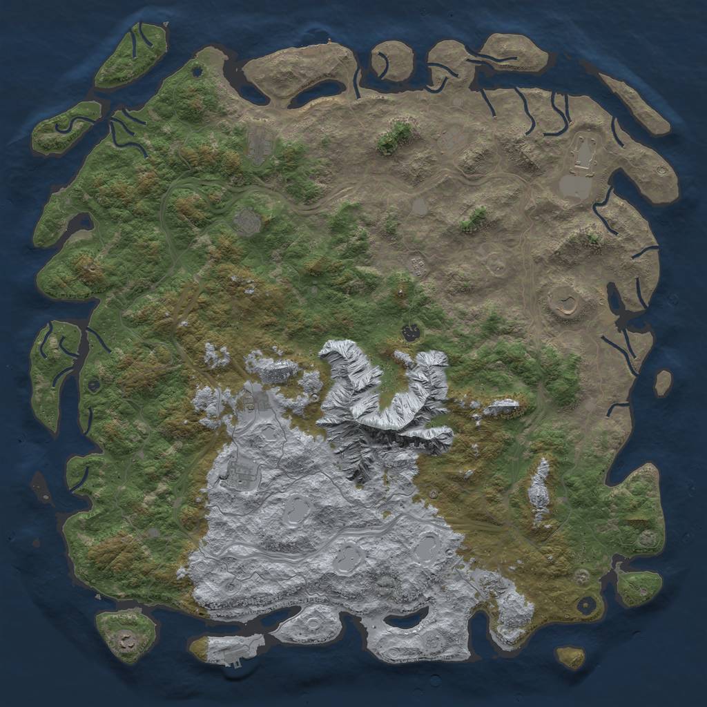 Rust Map: Procedural Map, Size: 6000, Seed: 1511, 18 Monuments