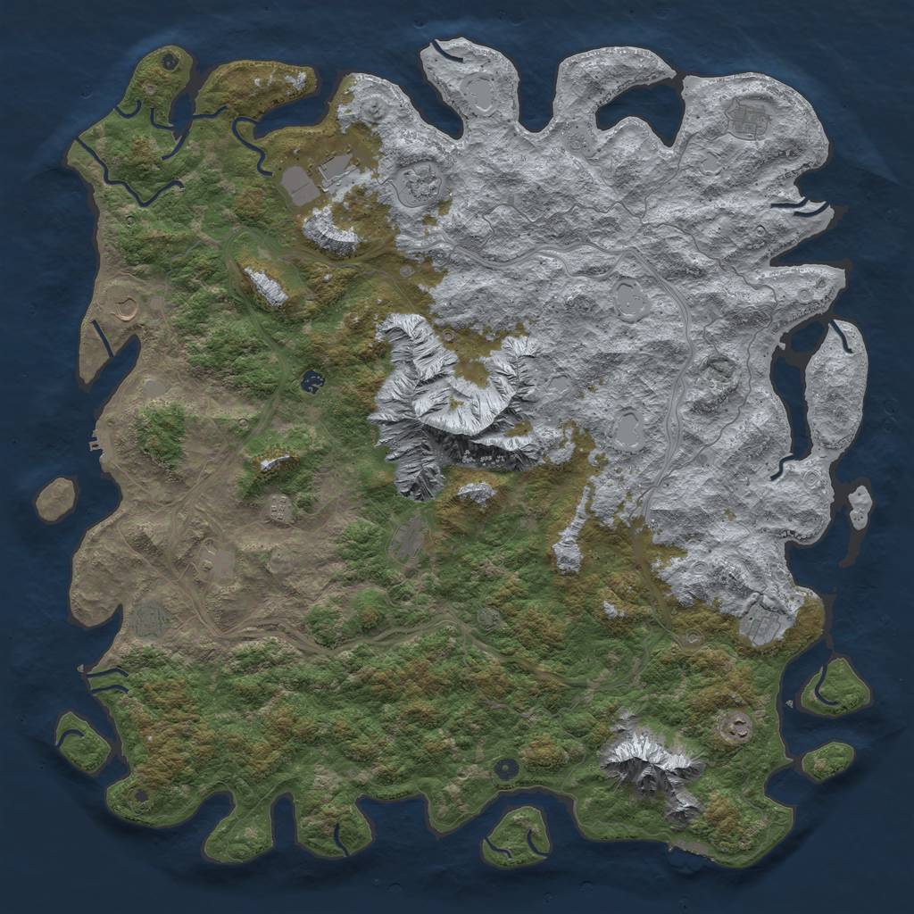 Rust Map: Procedural Map, Size: 6000, Seed: 282614020, 19 Monuments