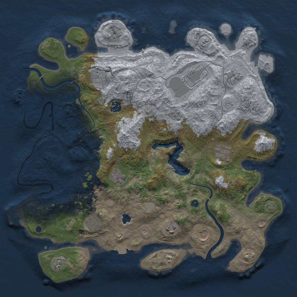 Rust Map: Procedural Map, Size: 4000, Seed: 5684332, 16 Monuments