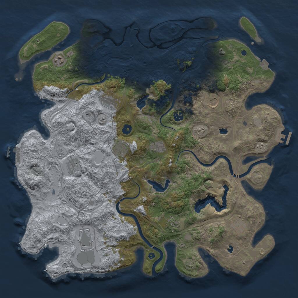 Rust Map: Procedural Map, Size: 4500, Seed: 1816025515, 17 Monuments