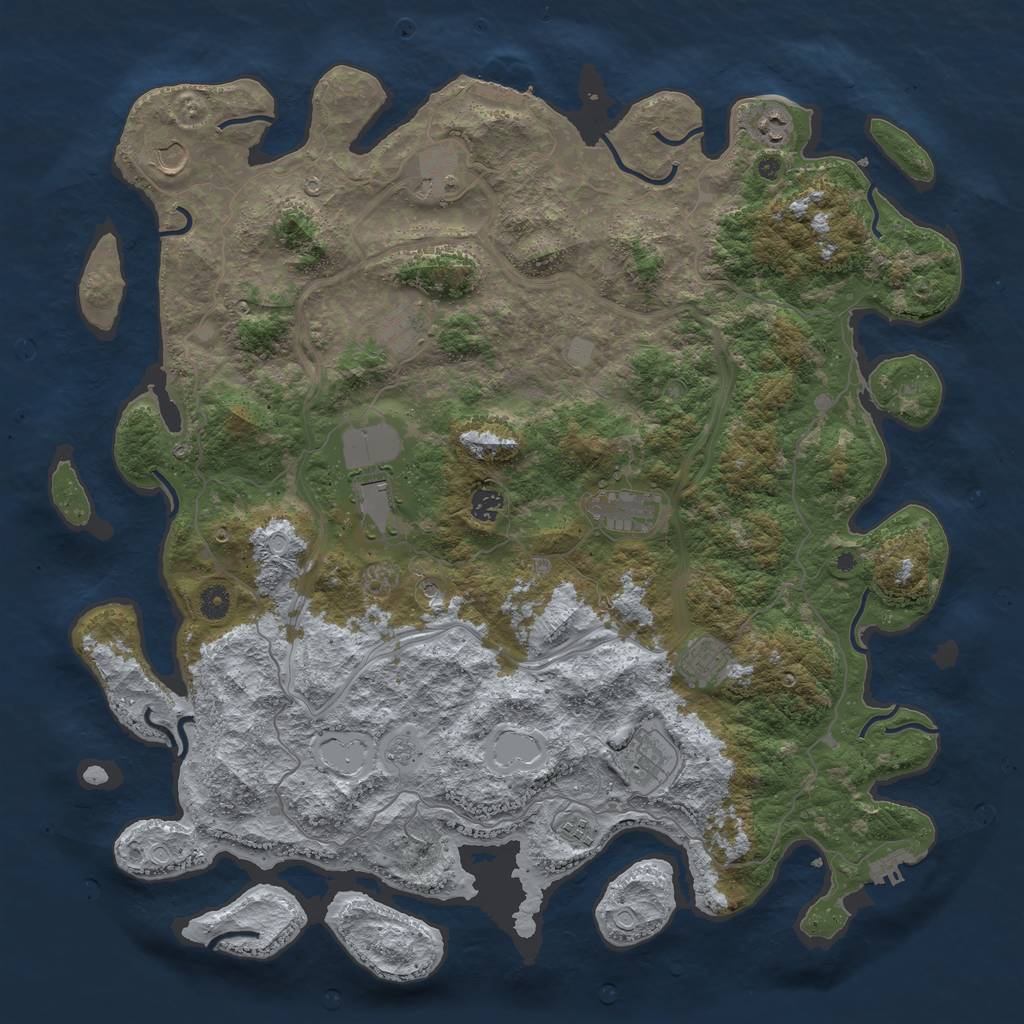 Rust Map: Procedural Map, Size: 4700, Seed: 1796659332, 17 Monuments