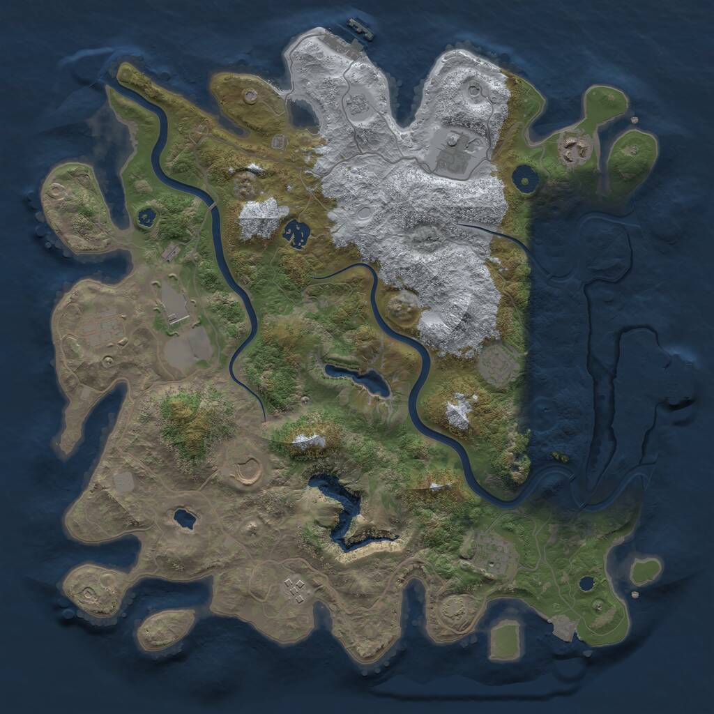 Rust Map: Procedural Map, Size: 4000, Seed: 47657, 15 Monuments