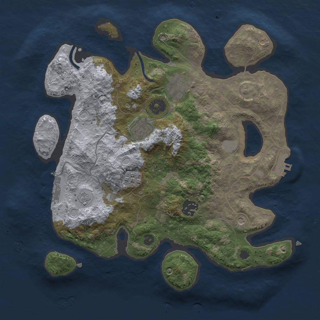 Rust Map: Procedural Map, Size: 3000, Seed: 865663914, 11 Monuments