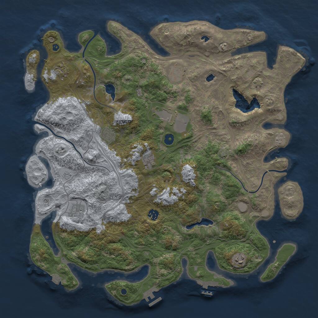 Rust Map: Procedural Map, Size: 4500, Seed: 1684562815, 15 Monuments