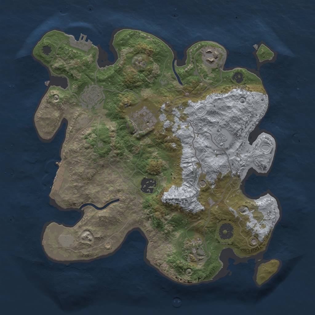 Rust Map: Procedural Map, Size: 3000, Seed: 271559060, 12 Monuments