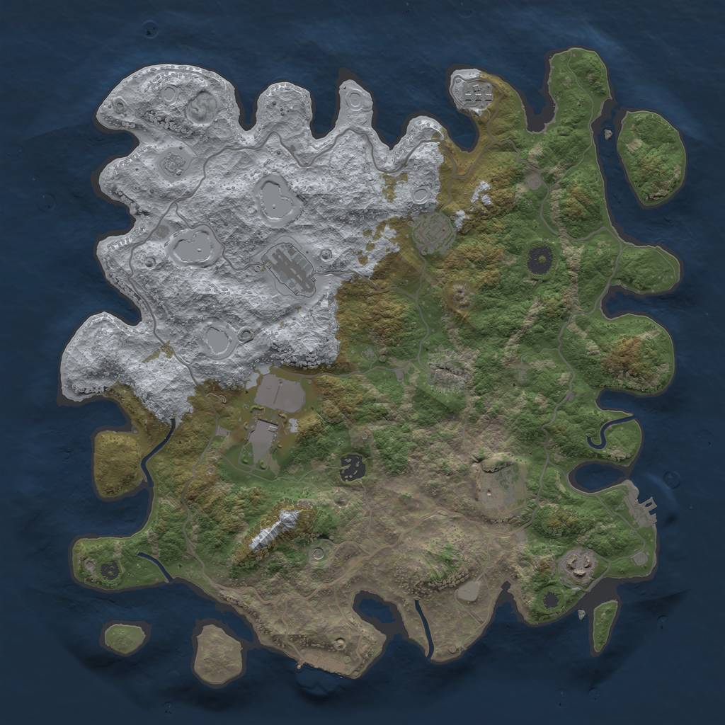 Rust Map: Procedural Map, Size: 4000, Seed: 19971226, 14 Monuments