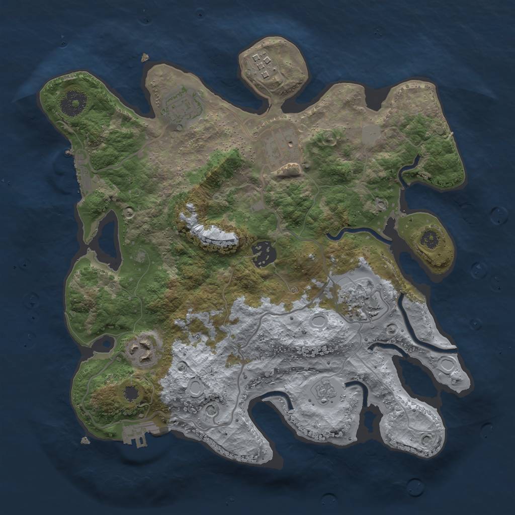 Rust Map: Procedural Map, Size: 3000, Seed: 2140531320, 13 Monuments