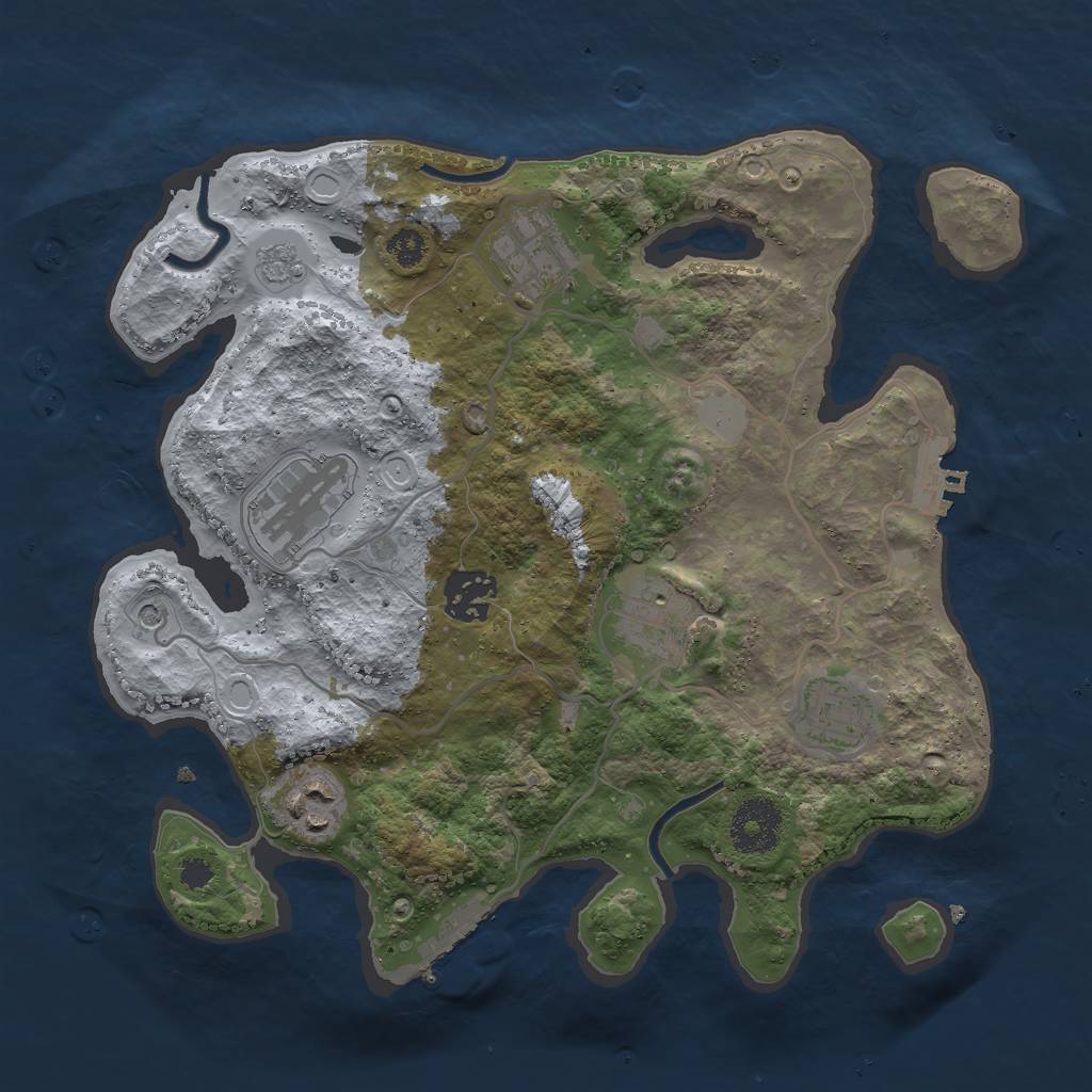 Rust Map: Procedural Map, Size: 3000, Seed: 75234, 13 Monuments