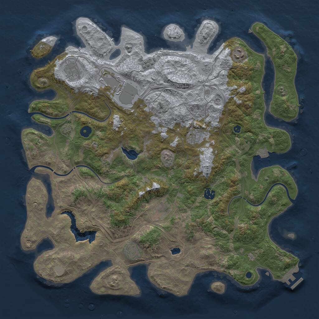 Rust Map: Procedural Map, Size: 4250, Seed: 513000829, 13 Monuments