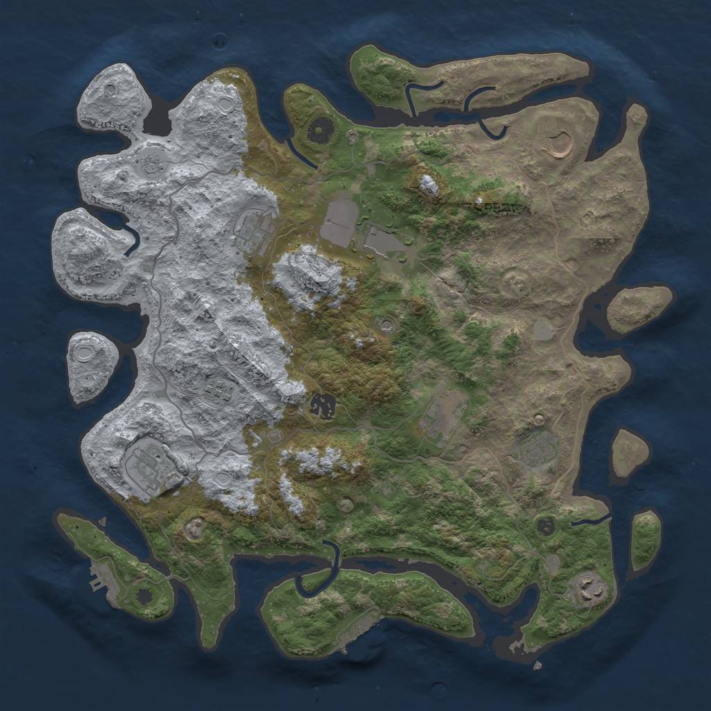 Rust Map: Procedural Map, Size: 4000, Seed: 6872349, 16 Monuments