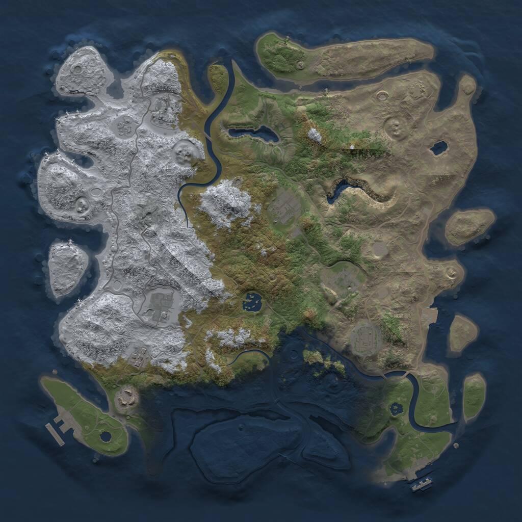 Rust Map: Procedural Map, Size: 4000, Seed: 6872349, 14 Monuments