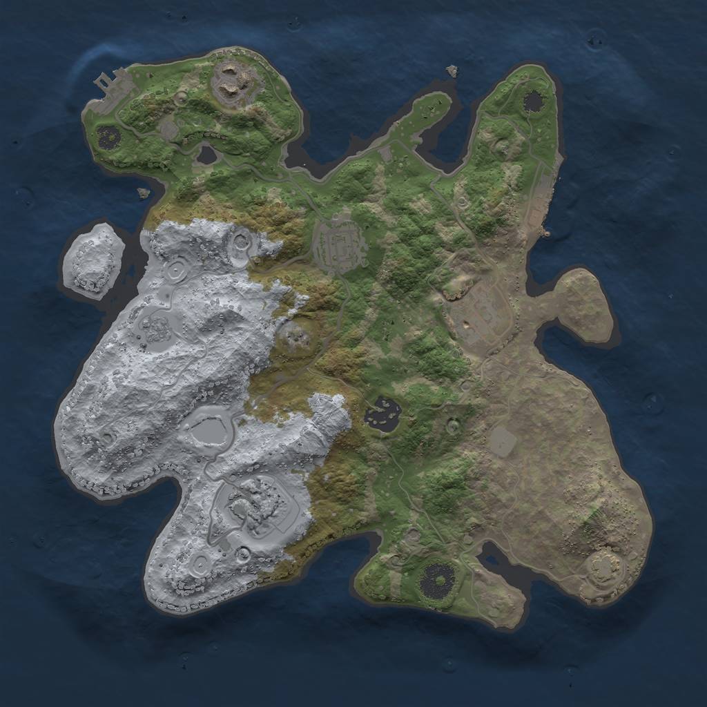 Rust Map: Procedural Map, Size: 3000, Seed: 1806065839, 13 Monuments