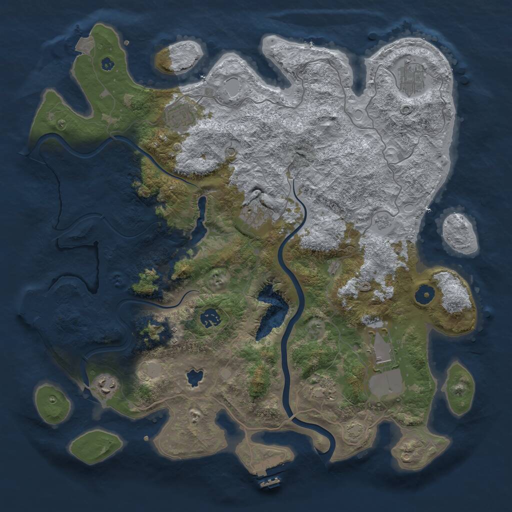 Rust Map: Procedural Map, Size: 4000, Seed: 4056, 14 Monuments