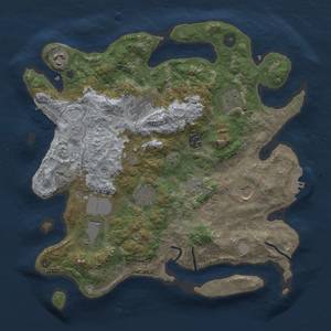 Thumbnail Rust Map: Procedural Map, Size: 3500, Seed: 2034835782, 15 Monuments
