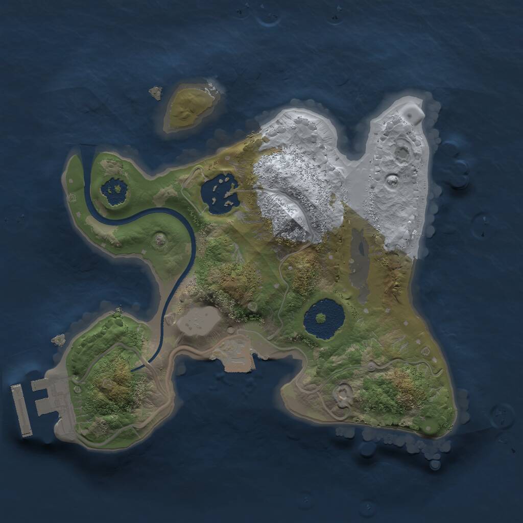 Rust Map: Procedural Map, Size: 2000, Seed: 455096762, 3 Monuments
