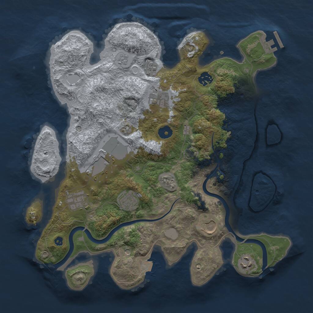 Rust Map: Procedural Map, Size: 3500, Seed: 12345123, 13 Monuments