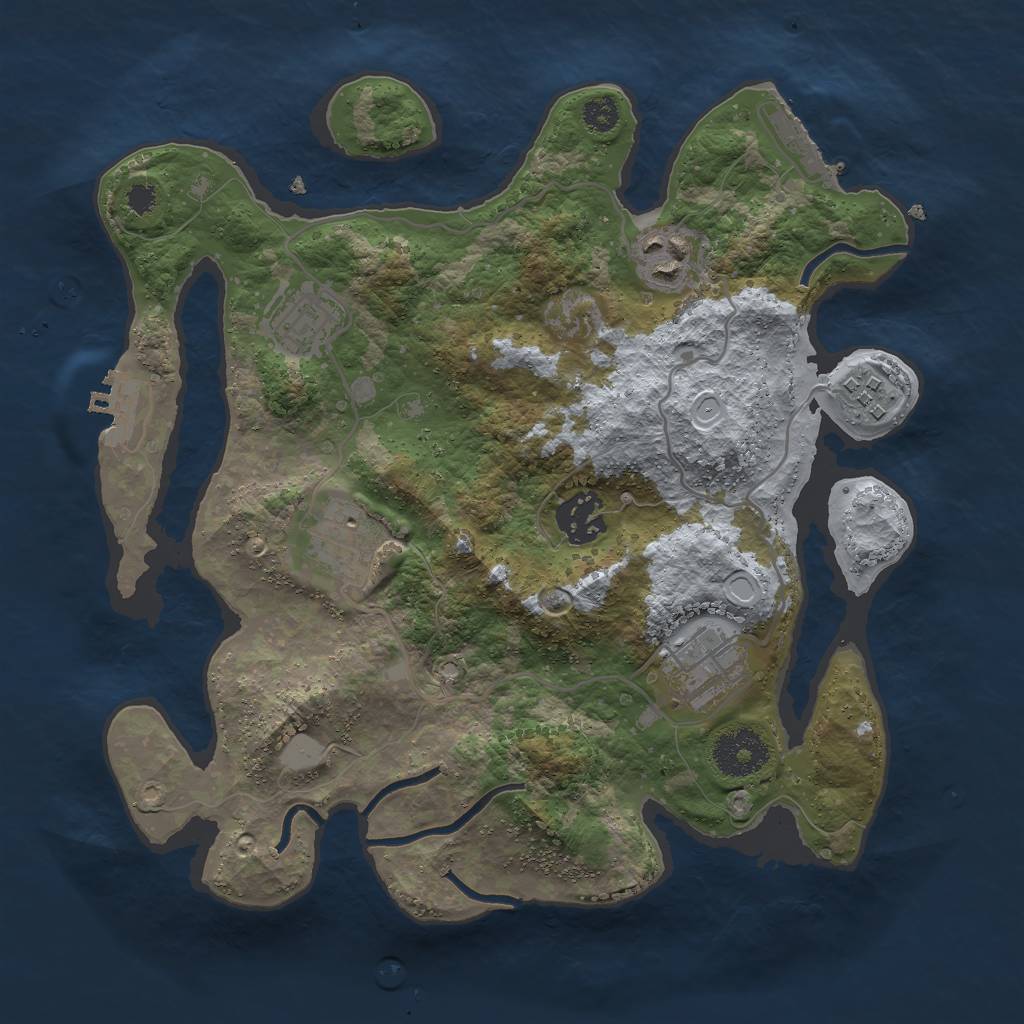 Rust Map: Procedural Map, Size: 3000, Seed: 63931115, 11 Monuments