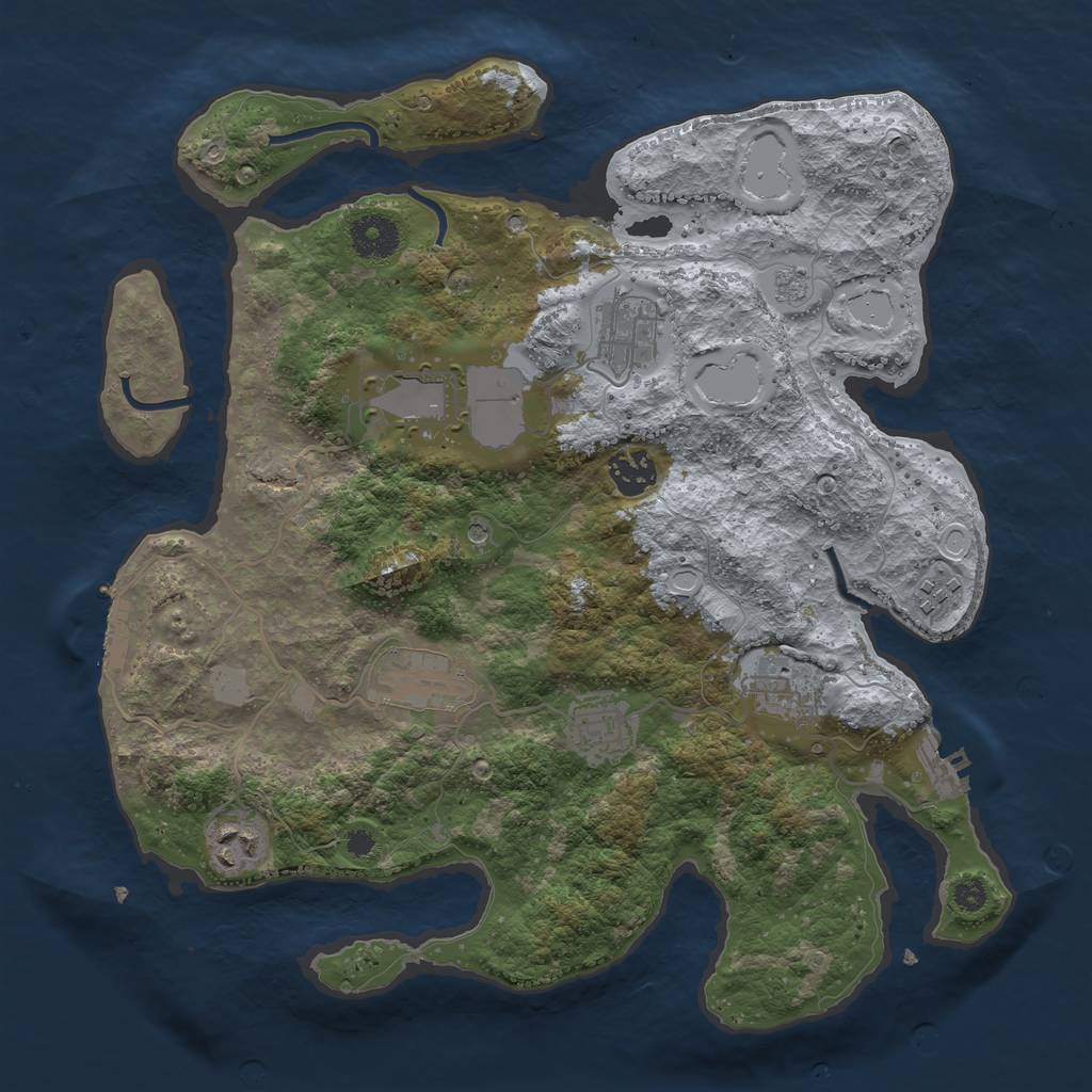 Rust Map: Procedural Map, Size: 3500, Seed: 97481520, 15 Monuments