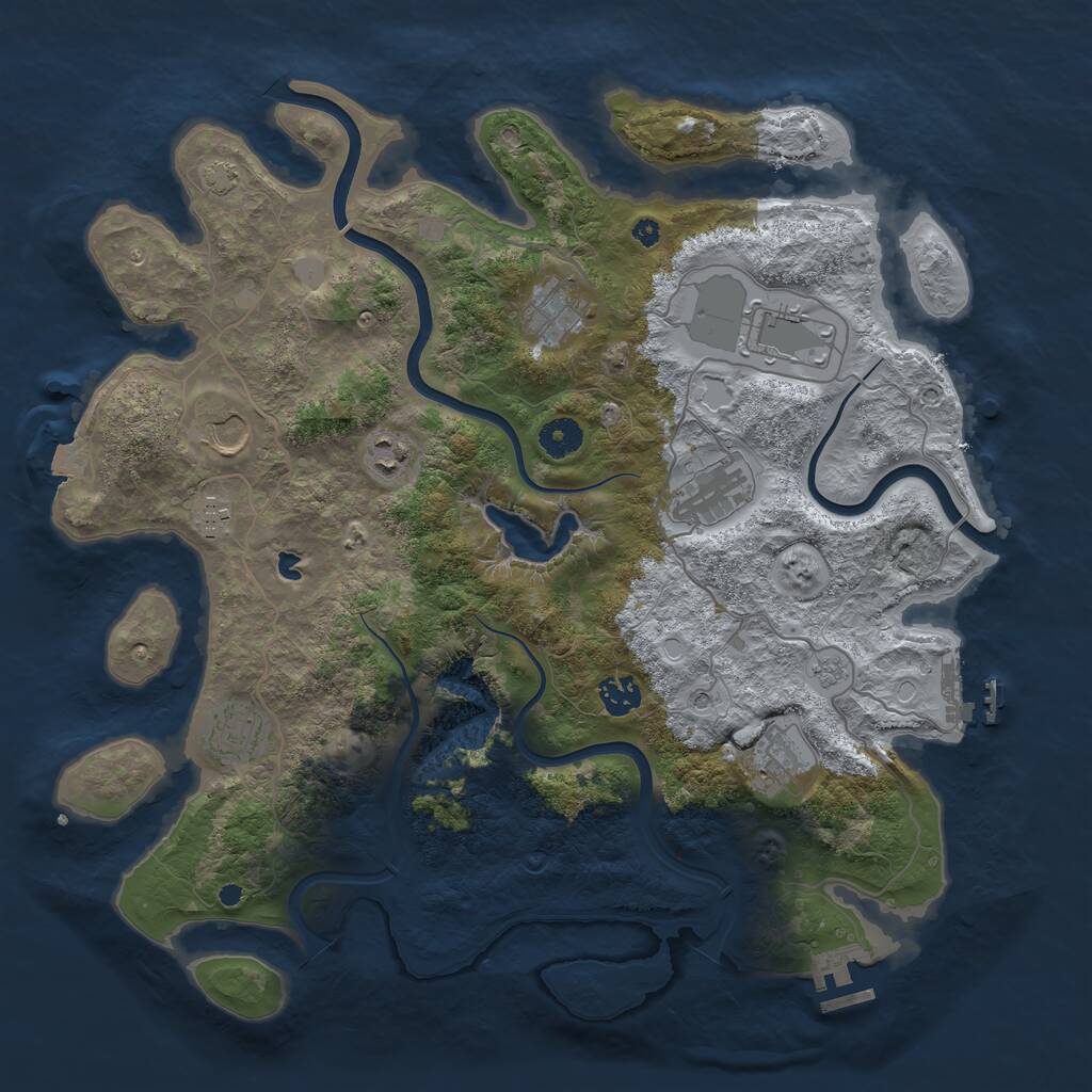 Rust Map: Procedural Map, Size: 4000, Seed: 60020459, 15 Monuments
