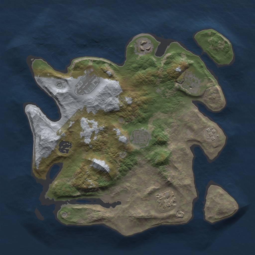 Rust Map: Barren, Size: 2950, Seed: 51897519, 10 Monuments