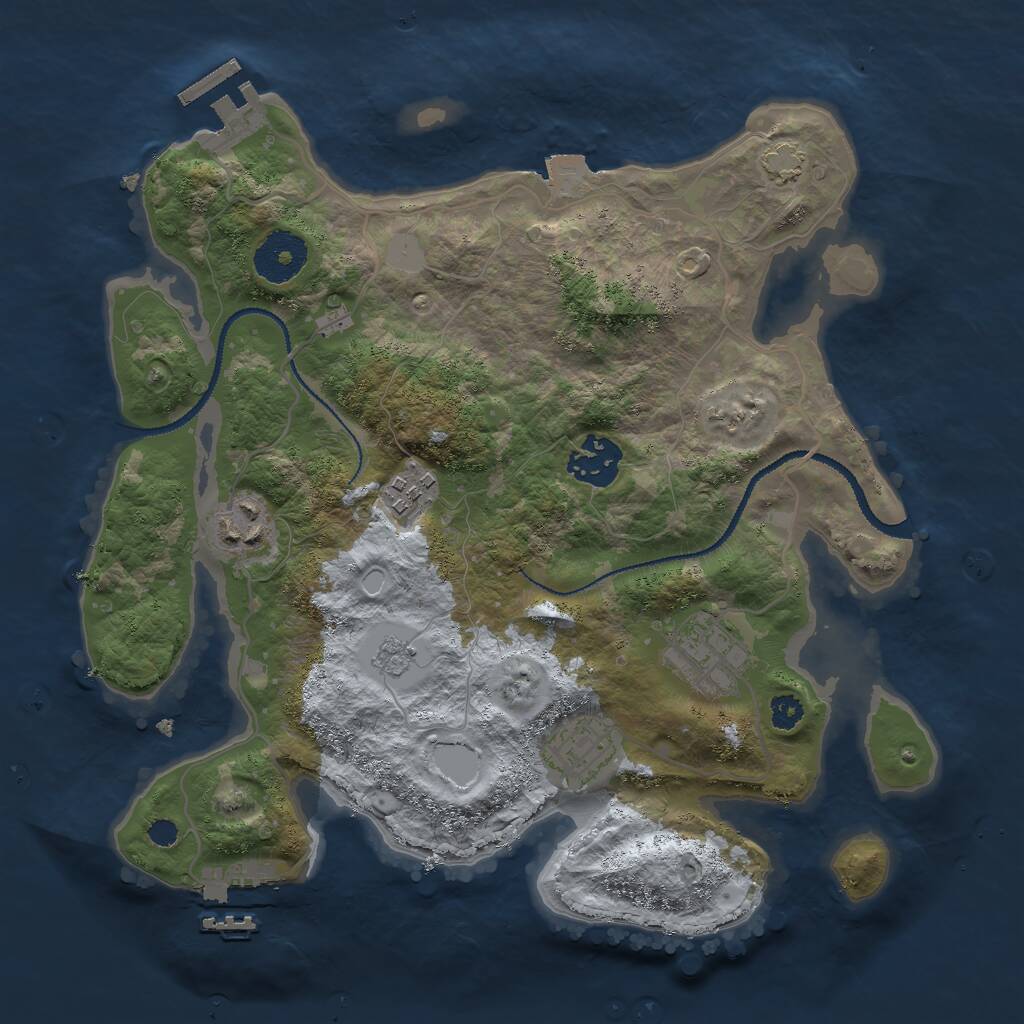 Rust Map: Procedural Map, Size: 3000, Seed: 875939553, 10 Monuments